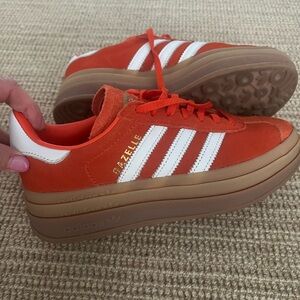 Gazelle Bold ‘collegiate orange’ suede platform sneaker